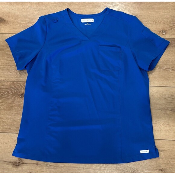 Women’s Re-Surge Scrub Set Royal Blue XL Wide Leg Pants & 2 Tops EUC! - Picture 6 of 10